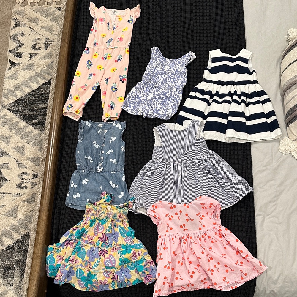 Colorful Baby Girl Dresses and Jumpsuit/Romper Collection 18 months-2T